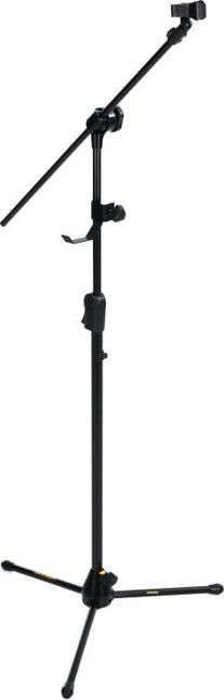 Hercules Stands MS533B + HA700 Headphone Hook EZ Clutch | Tripod Microphone Boom Stand with Hideaway Boom and EZ Clutch