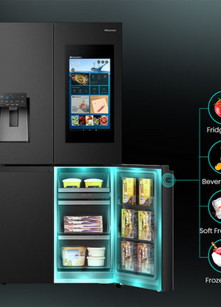 Hisense 541L Smart Touchscreen Multi Door Refrigerator | H750FSB-IDS