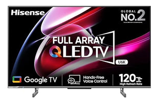 Hisense 164 cm (65 inches) | 4K Ultra HD Smart QLED | Google TV 65U6K (Grey)
