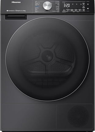 Hisense DH5S102BB 5S Series 10 Kg Heat Pump Dryer with Inverter Motor | Smart WiFi, AI Super Dry Technology | Smart Energy Monitoring, 17 Programs | Charcoal Black