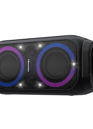 Hisense Party Rocket 160 | 160W Max Audio Power, 12 Hrs long playtime | TWS Pair play, Karaoke Mode | 5 Lighting effects, Vocal fader,IPX4 Waterproof, Bluetooth 5.0