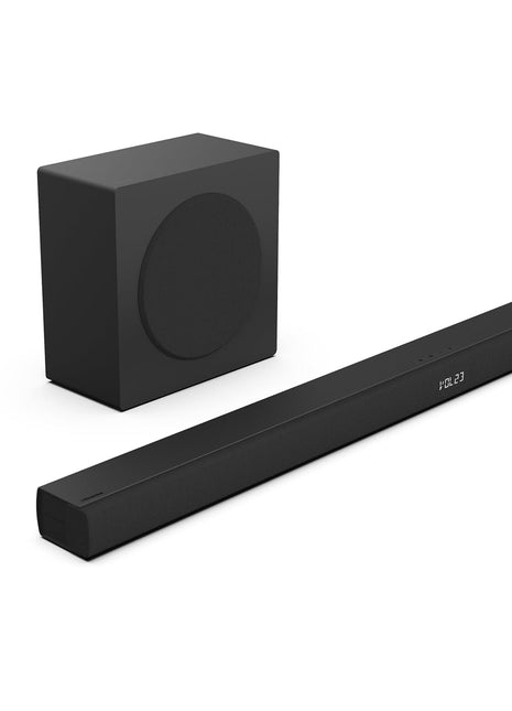 Hisense HS3100-3.1 Channel 480W Soundbar with 6.5 inch Wireless Subwoofer, 3 Full-Range Speakers, 2 tweeters, 480W Max Audio Power, 5.3 Wireless Bluetooth, Powered by DTS Virtual:X, Roku TV Ready