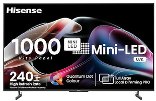 Hisense 189 cm (75 inches) | 4K Ultra HD | Smart Mini LED QLED TV 75U7K (Black)