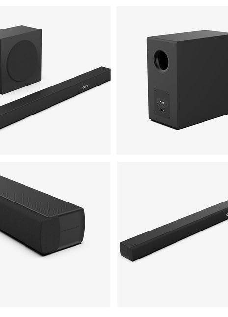 Hisense HS3100-3.1 Channel 480W Soundbar with 6.5 inch Wireless Subwoofer, 3 Full-Range Speakers, 2 tweeters, 480W Max Audio Power, 5.3 Wireless Bluetooth, Powered by DTS Virtual:X, Roku TV Ready