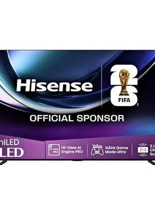 Hisense 100U7Q Pro TV 100 Inches | 4K Mini LED, Smart TV, Hi-View AI Engine Pro | 165Hz Game Mode Ultra |  FreeSync Premium Pro | 2.1.2 ch. Surround Sound, Dolby Vision IQ Atmos, Voice Control [2025]