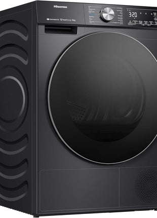 Hisense DH5S102BB 5S Series 10 Kg Heat Pump Dryer with Inverter Motor | Smart WiFi, AI Super Dry Technology | Smart Energy Monitoring, 17 Programs | Charcoal Black