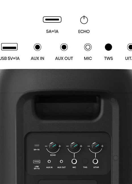 Hisense PARTY THUNDER, 620W Max Audio Power | AI Light Show, 18 Hrs long playtime, Auracast™ receiver ,Portability, Connect Life | IPX4 Waterproof, AI Vocal Fader, Bluetooth 5.4