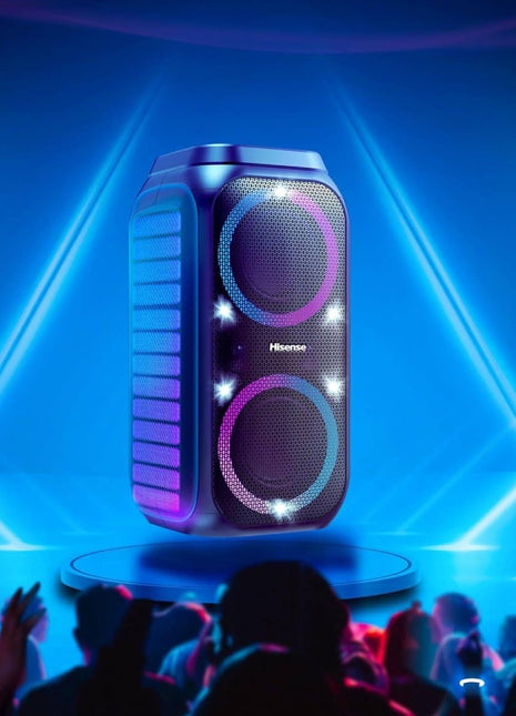 Hisense Party Rocket 160 | 160W Max Audio Power, 12 Hrs long playtime | TWS Pair play, Karaoke Mode | 5 Lighting effects, Vocal fader,IPX4 Waterproof, Bluetooth 5.0