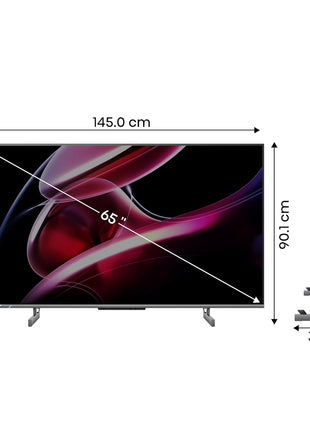Hisense 164 cm (65 inches) | 4K Ultra HD Smart QLED | Google TV 65U6K (Grey)