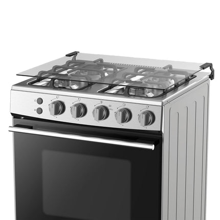 Hisense HFG60121X 60 cm Freestanding Gas Cooker, 4 Gas Burners with Flame Failure Device, Cast Iron Pan Support, Stainless Steel, 1 Year Warranty