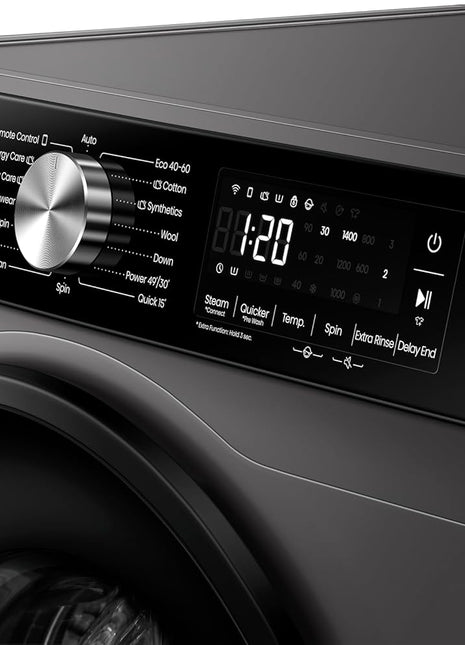 Hisense DH5S102BB 5S Series 10 Kg Heat Pump Dryer with Inverter Motor | Smart WiFi, AI Super Dry Technology | Smart Energy Monitoring, 17 Programs | Charcoal Black