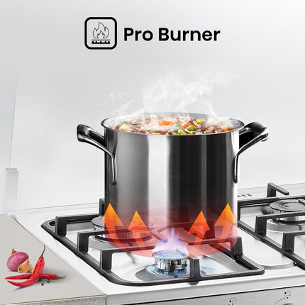 Hisense HFG60121X 60 cm Freestanding Gas Cooker, 4 Gas Burners with Flame Failure Device, Cast Iron Pan Support, Stainless Steel, 1 Year Warranty