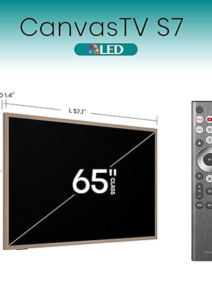 Hisense 55S7N-55 inch CanvasTV™ | 4K QLED Google TV with Art Mode | DTS Virtual:X, Dolby Vision/HDR10/HDR10+/HLG | 144Hz Refresh Rate, Game Mode PRO and Voice Control