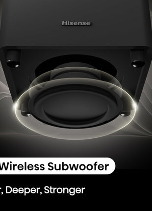 Hisense HT Saturn 4.1.2Ch Sound Bar with Wireless Subwoofer, Dolby Atmos, DTS:X, Bluetooth 5.3, EzPlay| 4K HDMI Pass Through| Roku TV Ready, HDMI/AUX/ARC/Optical | USB, 5 EQ Modes, Hi Concerto