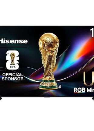 Hisense 253 cm (100 Inches) 4K QLED Mini-LED Smart TV | 1000 NITS Peak Brightness | 165Hz Game Mode | Dolby Vision, Dolby Atmos | 2.1 CH 50W Speakers (Built-in Subwoofer) | VIDAA OS | 100U7Q (Black)