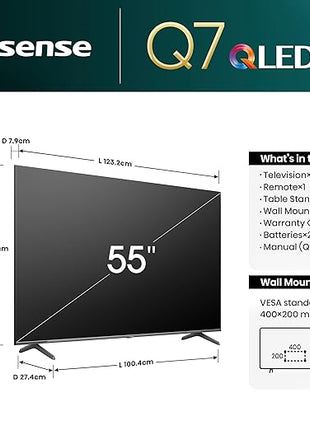 Hisense 139 cm (55 inches) Q7N Series | 4K Ultra HD Smart QLED TV 55Q7N (Dark Grey)