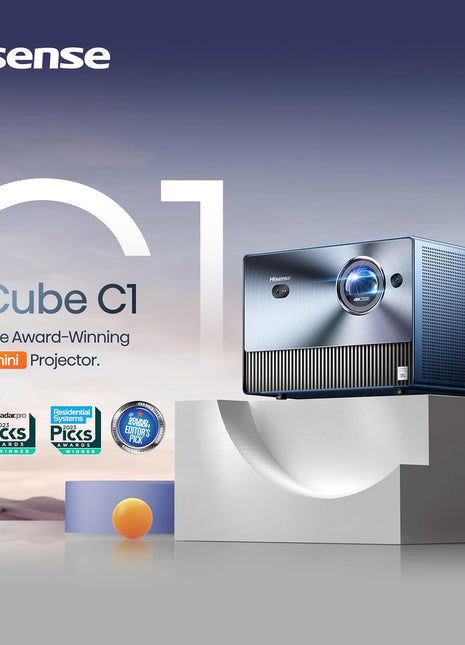 Hisense C1 4K UHD|  Triple Color RGB Laser Portable Mini Projector, up to 300", Viddà OS | Dolby Vision HDR10, 110% BT.2020 | Color Gamut, 20w JBL Sound, Netflix, Auto Keystone Correction, MEMC