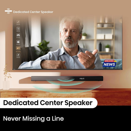 Hisense HS3100-3.1 Channel 480W Soundbar with 6.5 inch Wireless Subwoofer, 3 Full-Range Speakers, 2 tweeters, 480W Max Audio Power, 5.3 Wireless Bluetooth, Powered by DTS Virtual:X, Roku TV Ready