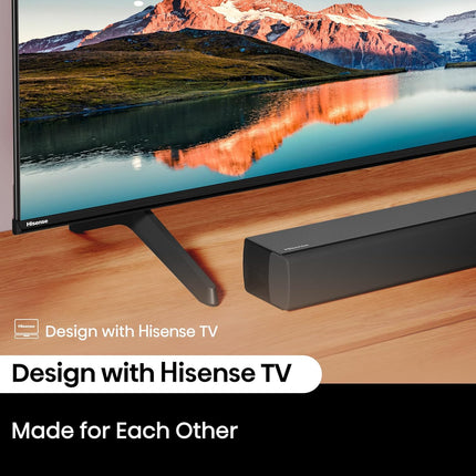 Hisense HS3100-3.1 Channel 480W Soundbar with 6.5 inch Wireless Subwoofer, 3 Full-Range Speakers, 2 tweeters, 480W Max Audio Power, 5.3 Wireless Bluetooth, Powered by DTS Virtual:X, Roku TV Ready