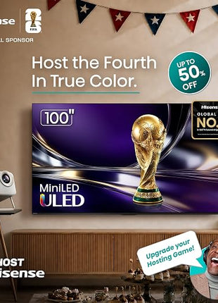 Hisense 139 cm (55 inches) | 4K Ultra HD Smart Mini LED QLED TV 55U7K (Black)