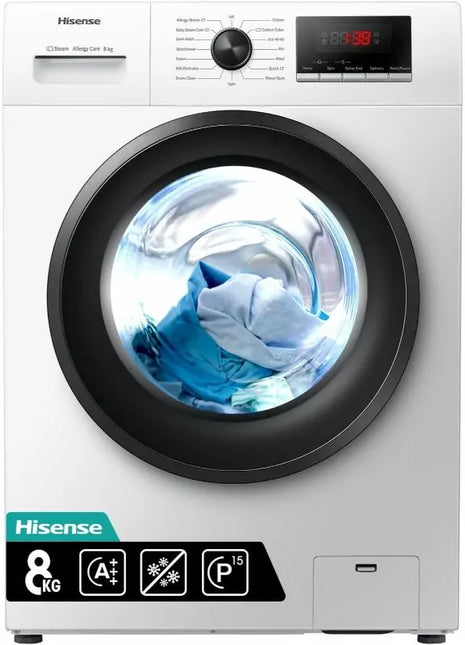 Hisense 8kg Front Load Wash & Rinse Automatic Washing Machine | Model No: WFQP8012VMS