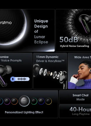 Oraimo SpaceBuds Hybrid ANC True Wireless Earbuds Customized Voice Prompt