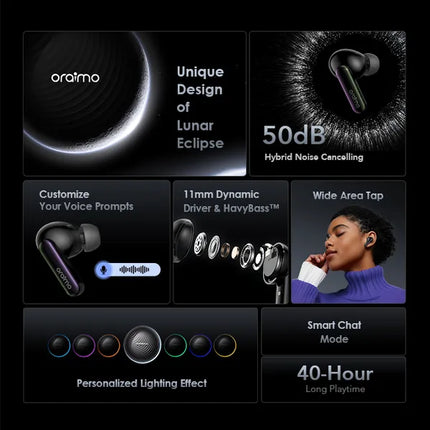 Oraimo SpaceBuds Hybrid ANC True Wireless Earbuds Customized Voice Prompt