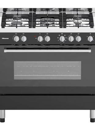 Hisense 90 cm Free Standing Gas Cooker With Electric Oven + Grill | Model No: HFS90GA5EBL
