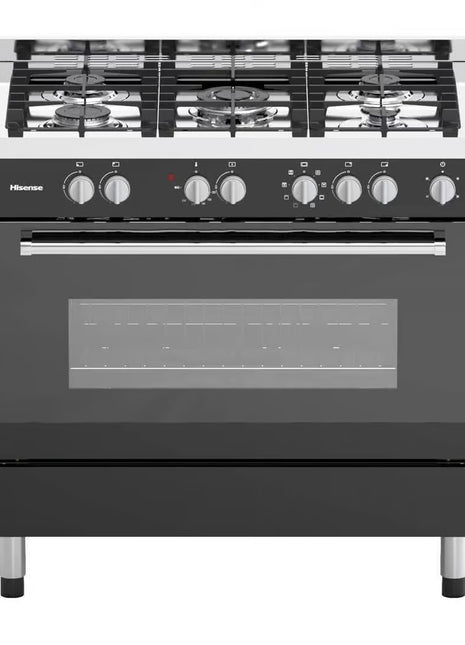 Hisense 90 cm Free Standing Gas Cooker With Electric Oven + Grill | Model No: HFS90GA5EBL