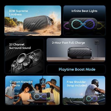 Oraimo SpaceBox Pro 80W Karaoke-Support Wireless Speaker