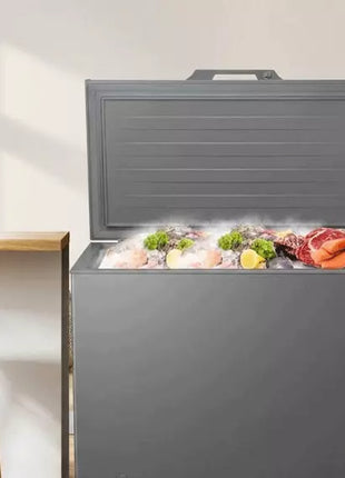 Hisense Chest Freezer 297L Multimode Function | Energy Saving, Spring-load Hinges, Defrost Drain, Handle, Aluminum, | Super Freezer, Lock, White H399CF